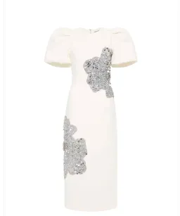 Rebecca Vallance Layana Midi Dress in Ivory Size 14 for rent on The Volte - image 4