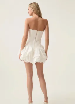 Aje Violette Bubble Hem Mini Dress Ivory Size 10 for rent on The Volte - image 7