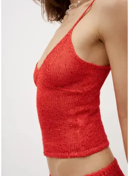 Asta Resort Carolina Camisole Set in Rossa Sequin Size XS / AU 6 for rent on The Volte - image 3