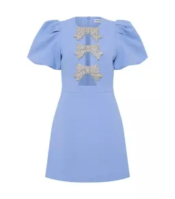 Rebecca Vallance Juliana Puff Sleeve Mini Dress Blue Size AU 8 for rent on The Volte - image 5