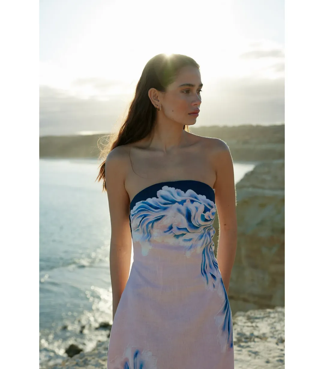 Aston Studio Maeve Dress in Seashell/Iceberg Size AU 10  for rent on The Volte - main image
