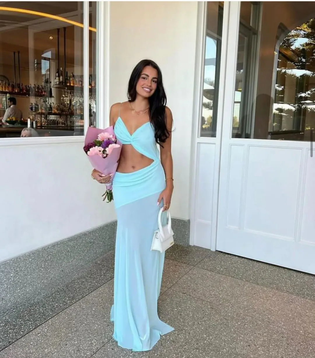 Natalie Rolt Dahlia Dress Baby Blue Size AU 6 for rent on The Volte - main image