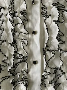 Zimmermann Long Sleeve Tuxedo Ruffle Blouse White Size 1 / AU 10 for rent on The Volte - image 3