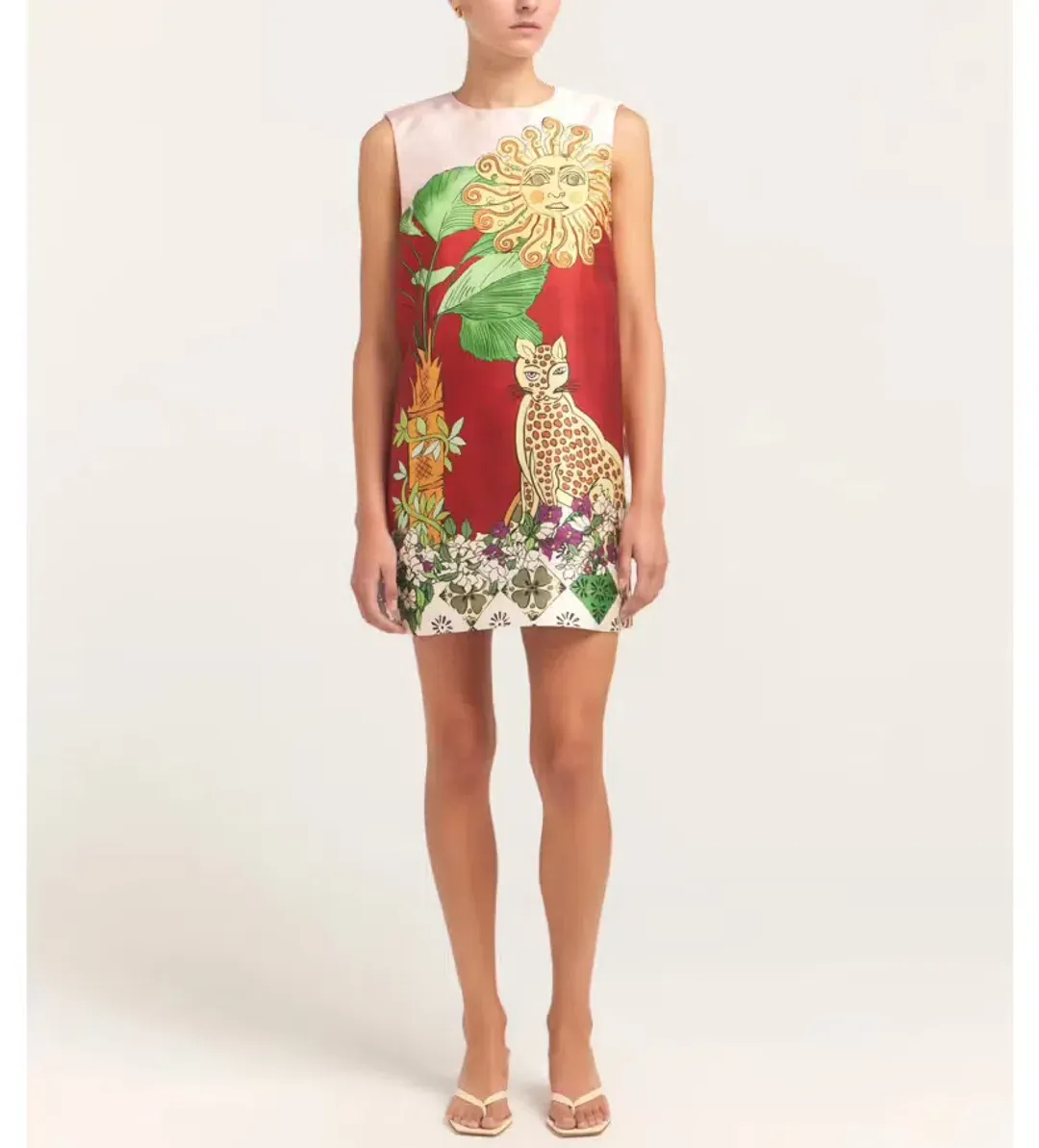 Alemais Tiger Mini Dress Multi Size AU 12 for rent on The Volte - main image