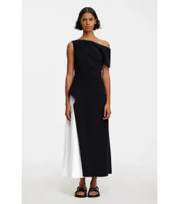 Acler Sudden Midi Dress Black with Cream Size AU 10 for rent on The Volte - image 1