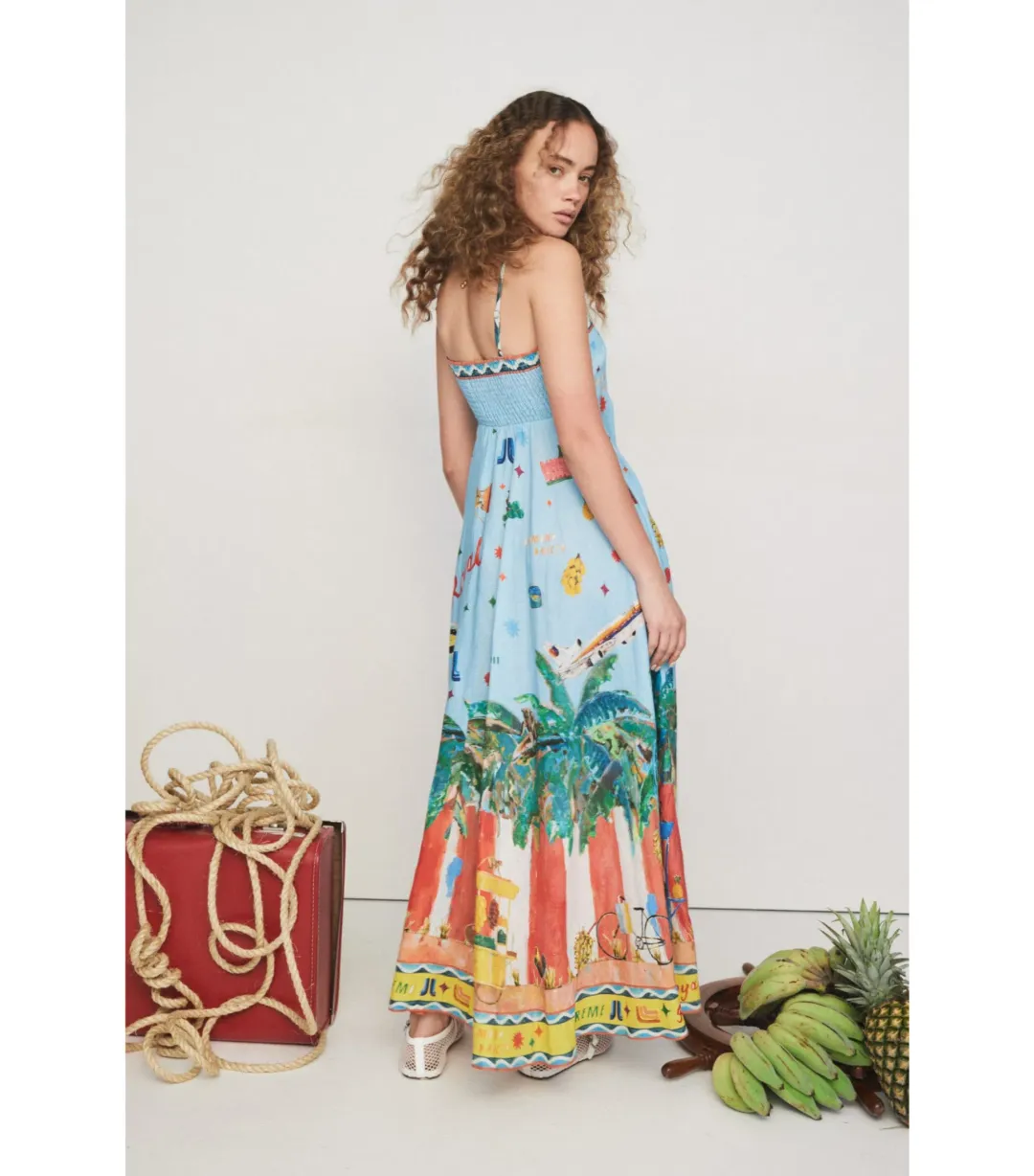 Alemais All Aboard Dress Blue Print Size AU 10 for rent on The Volte - main image