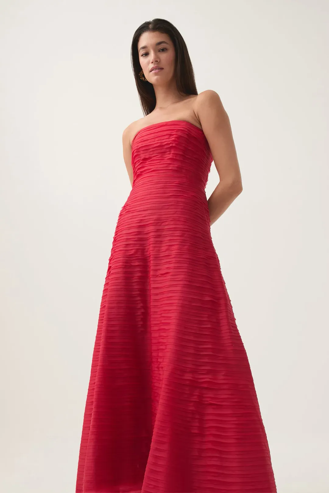 Aje Soundscape Maxi Dress in Scarlet Red Size 10 for rent on The Volte - main image
