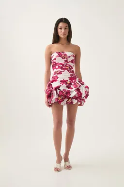Aje Violette Bubble Hem Mini Dress Boldly Blooming Size 8 for rent on The Volte - image 2