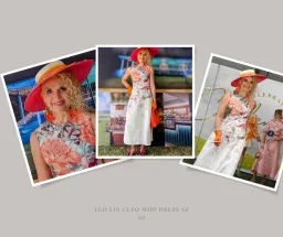 Leo Lin Cleo Sleeveless Midi Dress in Lush Placement Print in White Size 10 for rent on The Volte - image 2