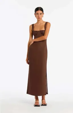 Sir the Label Bettina Linen Maxi Dress Brown Size 10/M for rent on The Volte - image 1