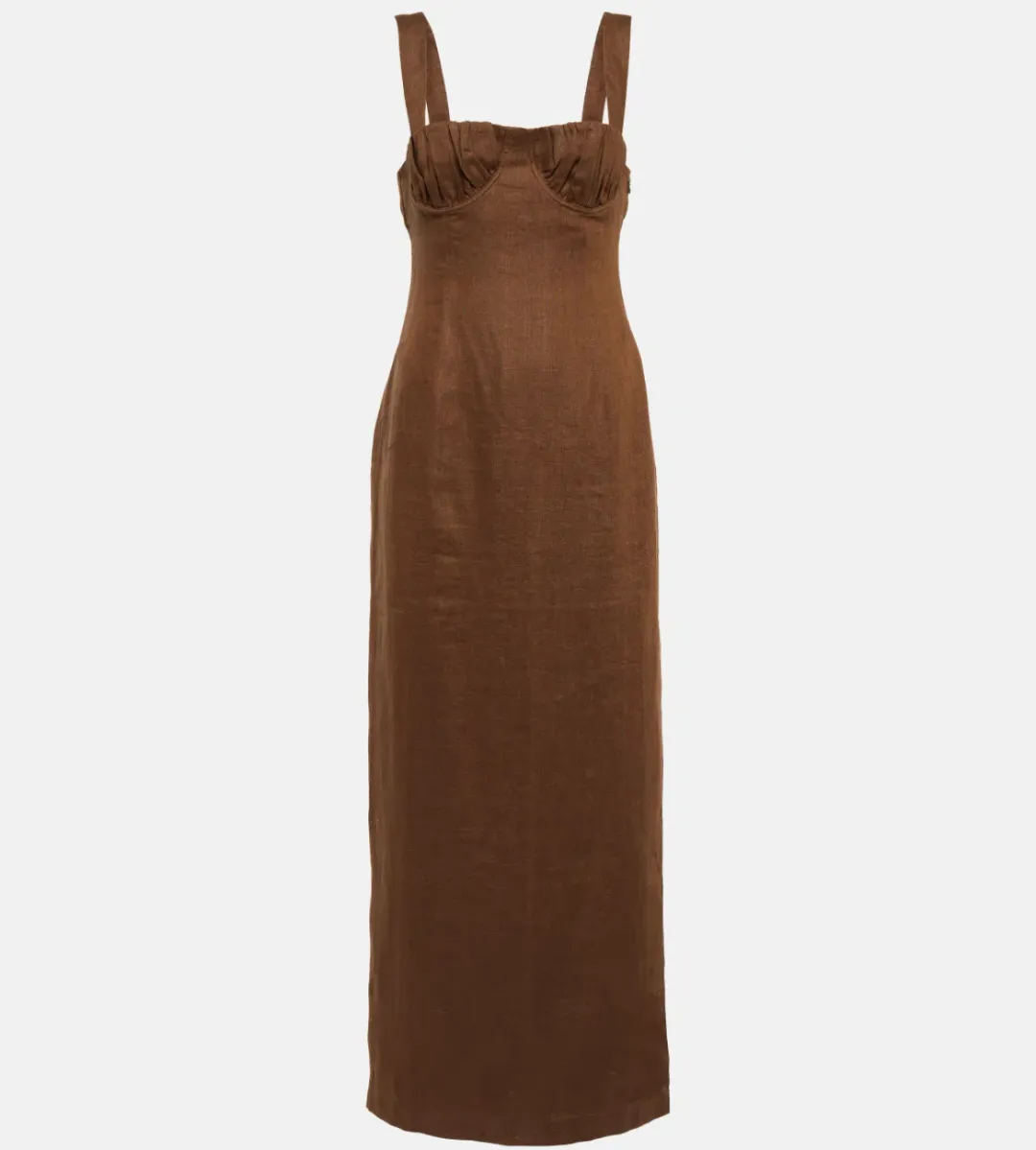 Sir the Label Bettina Linen Maxi Dress Brown Size 10/M for rent on The Volte - main image