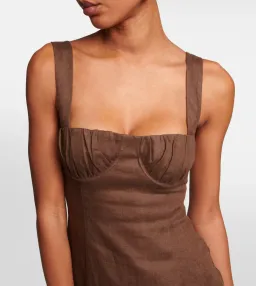 Sir the Label Bettina Linen Maxi Dress Brown Size 10/M for rent on The Volte - image 2