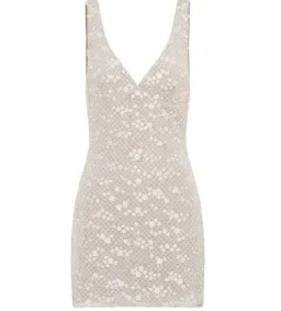 Meshki Louanne Daisy Beaded Mini Dress White AU 18 for rent on The Volte - image 3