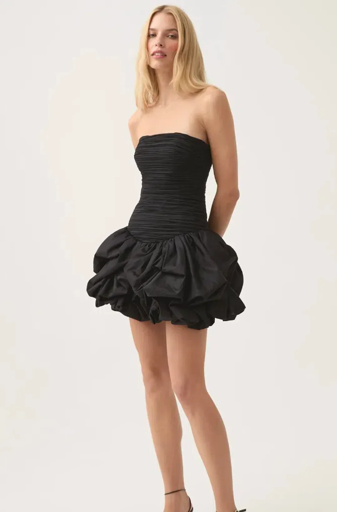 Violette Bubble Hem Mini Dress Black Size 8 for rent on The Volte - main image