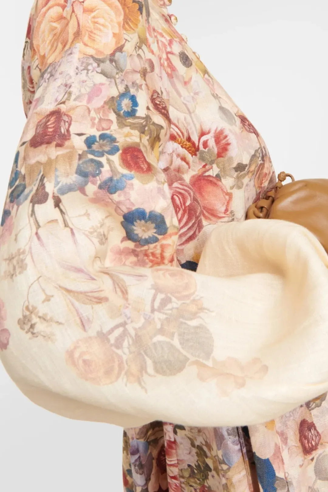 Zimmermann Luminosity Buttoned Midi Dress Floral Size 2 / Au 12 for rent on The Volte - main image