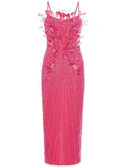 Rachel Gilbert Astra Midi Dress Berry Pink Size 2 / AU 10 for rent on The Volte - image 1