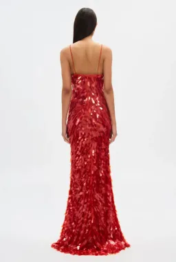 Misha Sapphire Sequin Maxi Dress Red Size 8 for rent on The Volte - image 2