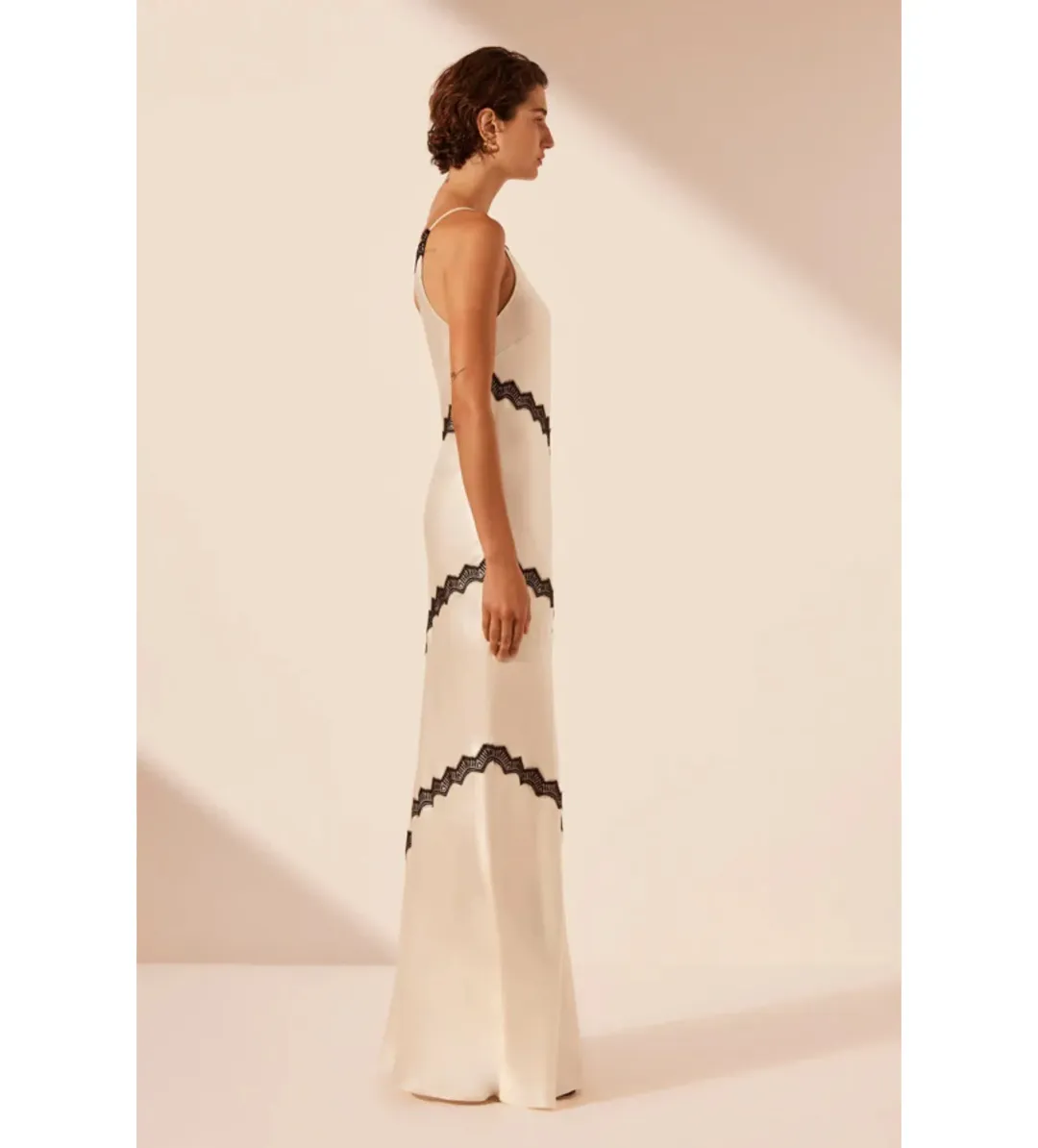 Shona Joy Camille Lace Asymmetrical Maxi Dress Size 8 for rent on The Volte - main image