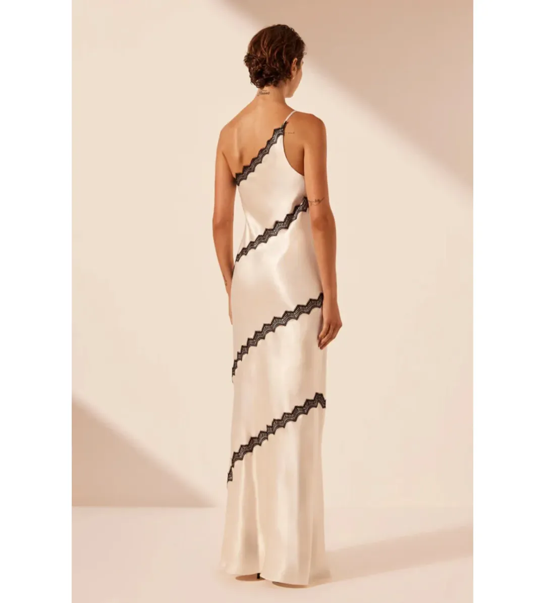 Shona Joy Camille Lace Asymmetrical Maxi Dress Size 8 for rent on The Volte - main image