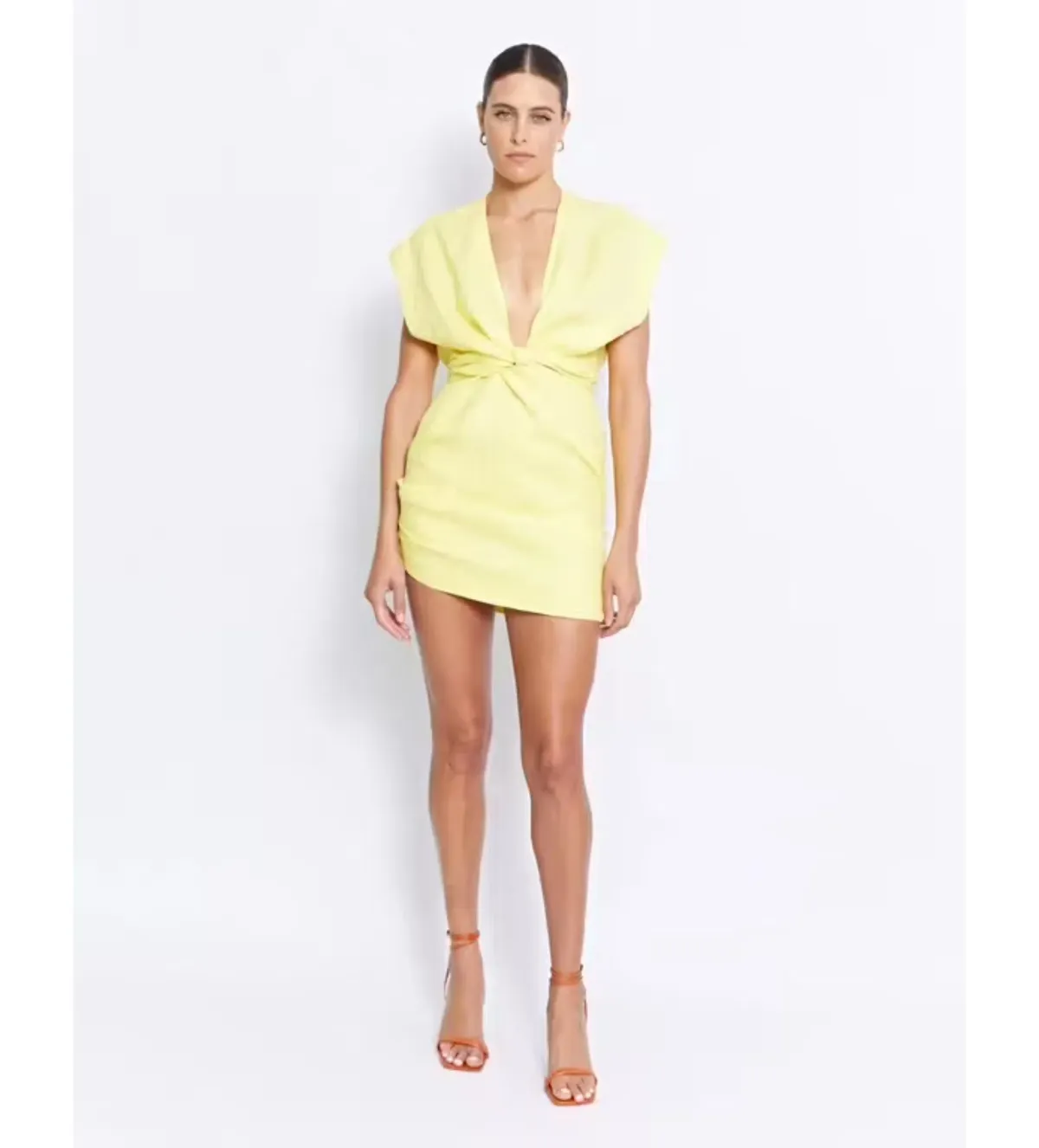 Pfeiffer Apollo Mini Dress in Lemon Size 10 for rent on The Volte - main image