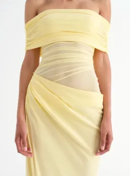 Benni Nico Off Shoulder Midi Dress Yellow Size 12 for rent on The Volte - image 3