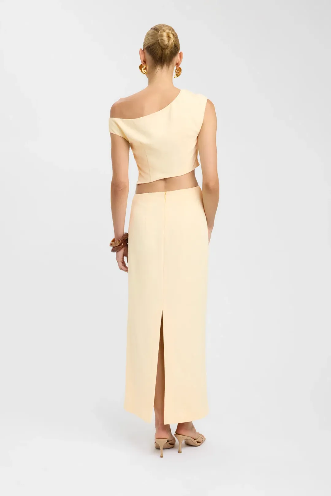 Kookai Opal Tuck Top and Maxi Skirt Set Lemon Sorbet Size 8 for rent on The Volte - main image