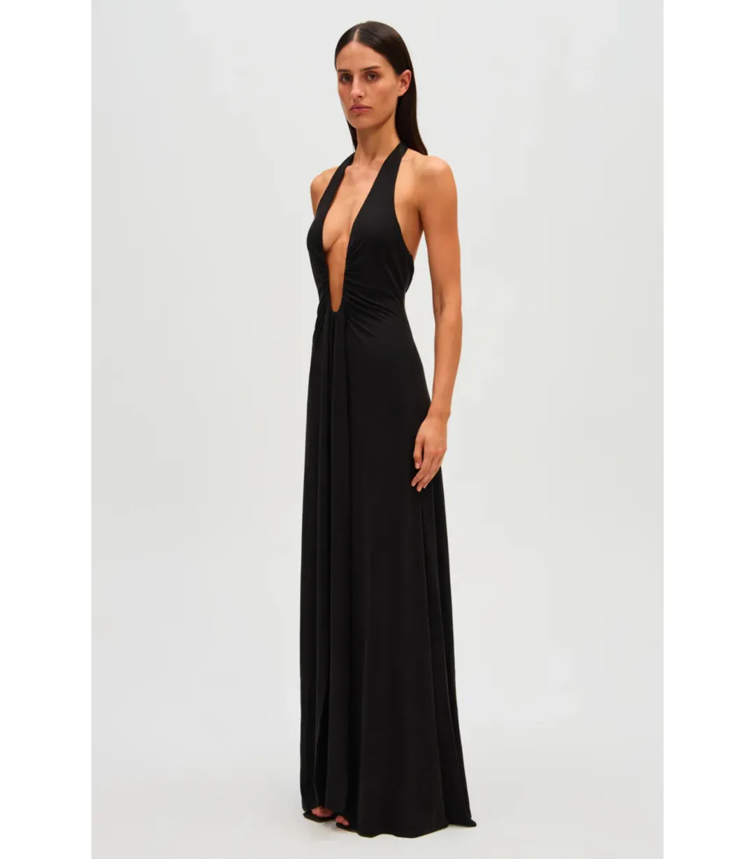 MISHA Jennifer Cupro Maxi Dress Black Size 6/XS for rent on The Volte - main image