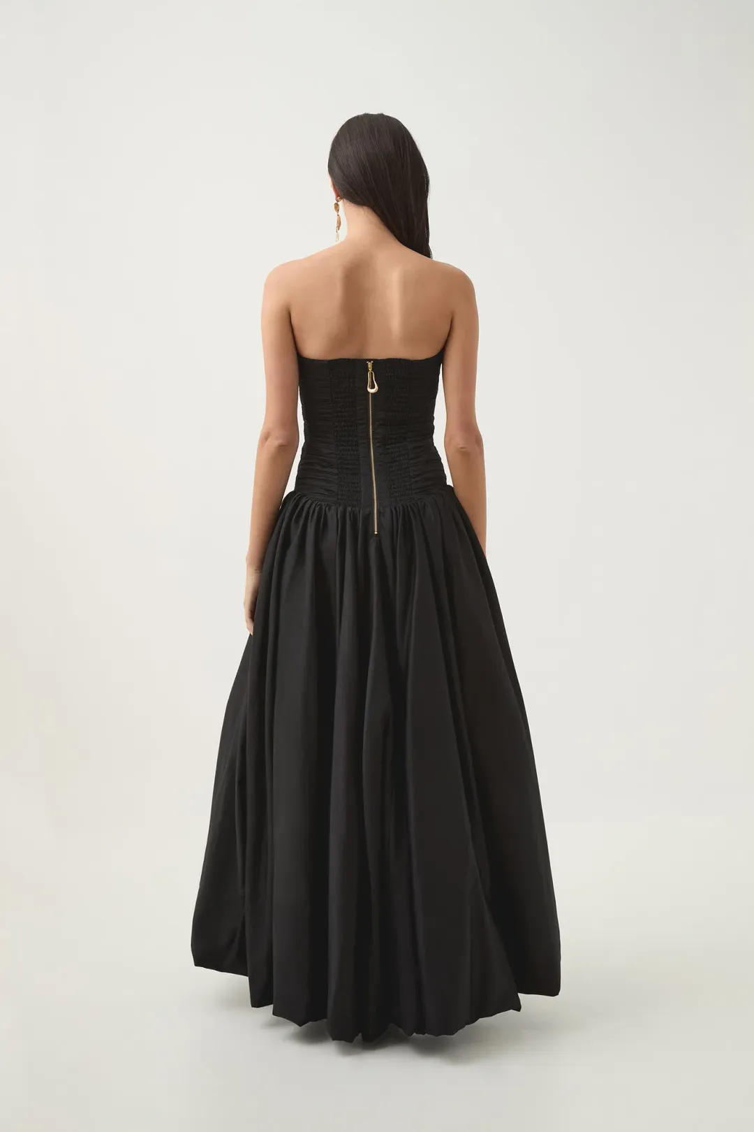 Aje Violette Bubble Hem Maxi Dress Black Size 10 for rent on The Volte - main image