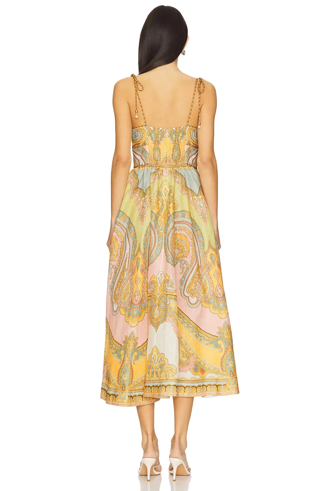 Zimmermann Maxine Picnic Midi Dress Gold Paisley Size 3 / AU 14  for rent on The Volte - main image