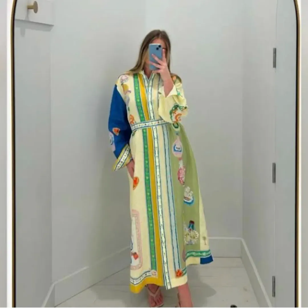 Alemais Elixir Shirt Dress Multi Size AU 12   for rent on The Volte - main image