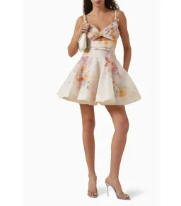 Zimmermann Crush Twist Front Mini Dress in Multi Floral Size 1 / AU 10 for rent on The Volte - image 1