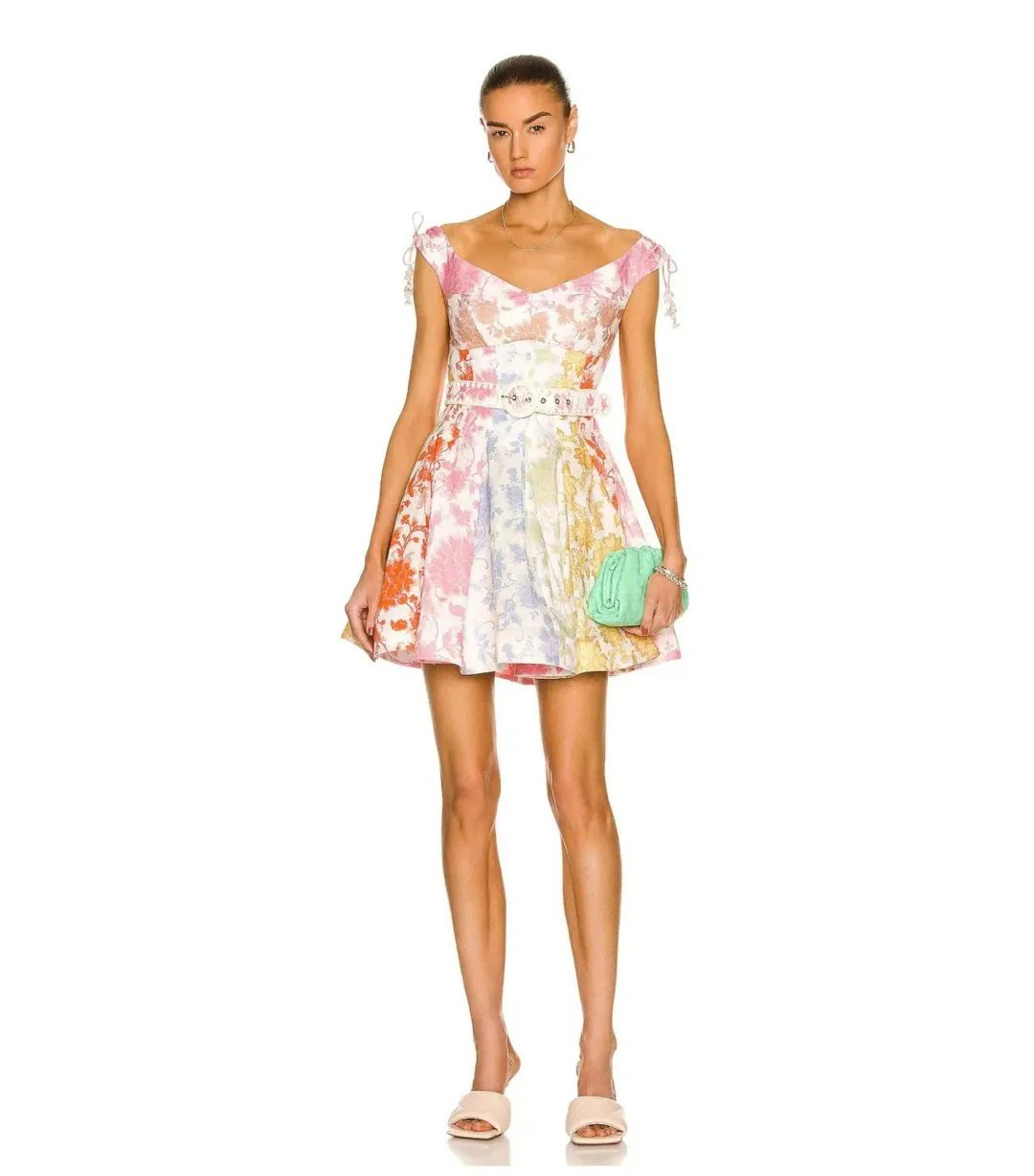 Zimmermann Postcard Spliced Mini Dress in Tonal Floral Size 0 / AU 8 for rent on The Volte - main image