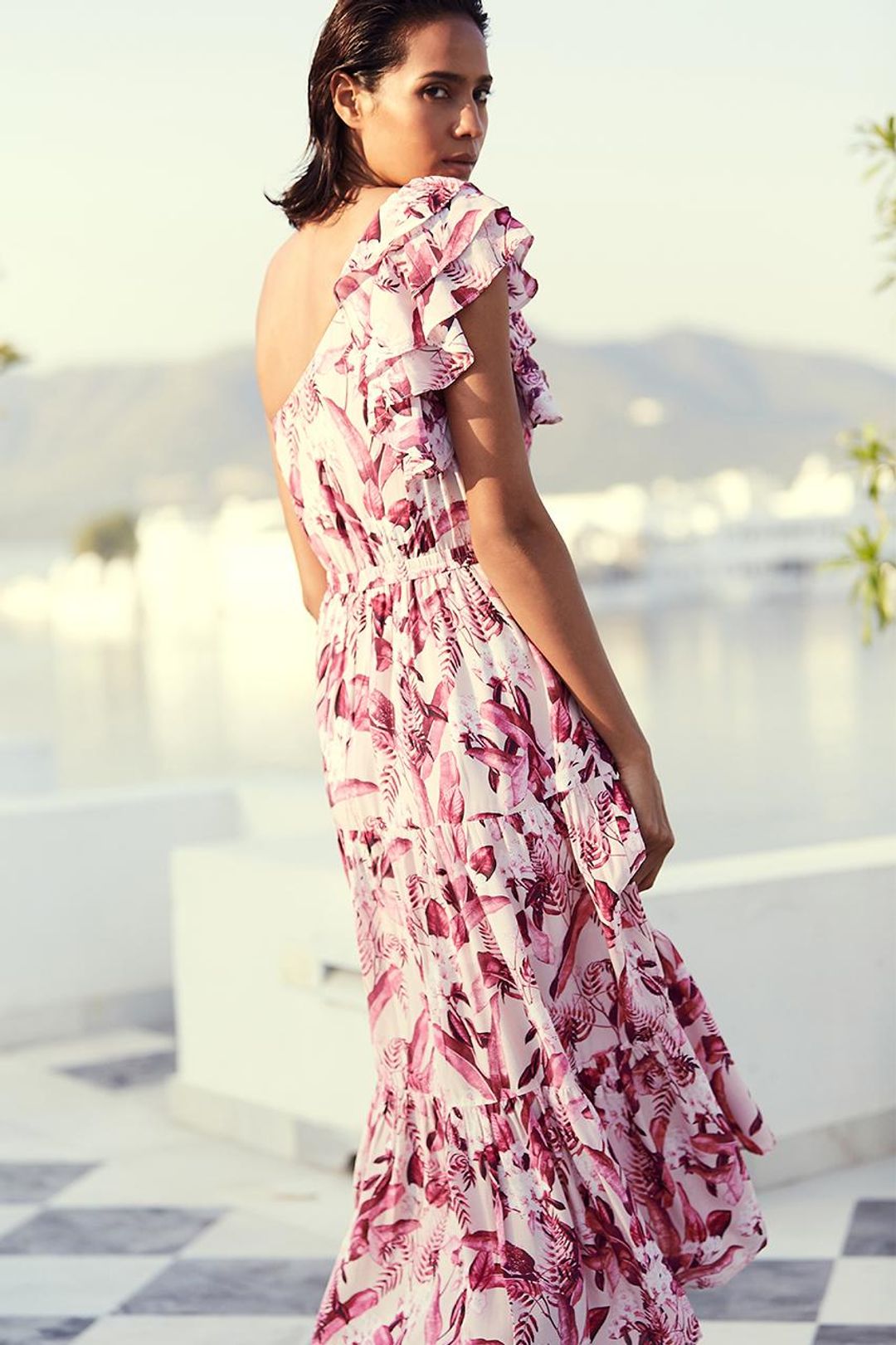 Steele Mahana One Shoulder dress Pink 8 for rent on The Volte - main image