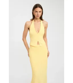 Kookai Serah Vee Top and Skirt Set in Lemon Size AU 10 for rent on The Volte - image 2