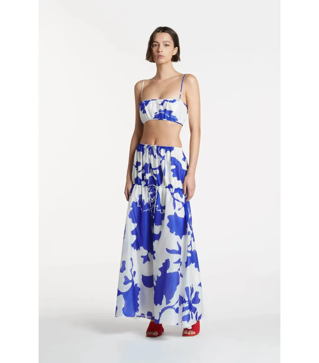 Sir The Label Vivi Top and Skirt Set Blue Print Size 1 / AU 8 for rent on The Volte - main image