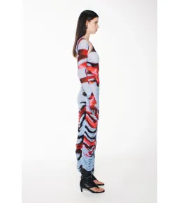 Kourh Primnoa Mesh Midi Dress Multi Size L / AU 12 for rent on The Volte - image 3