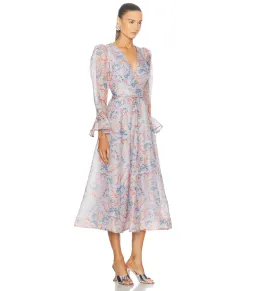 Zimmermann Eden Long Sleeve Midi Dress in Sapphire Eden Size 3 / AU 14 for rent on The Volte - image 2