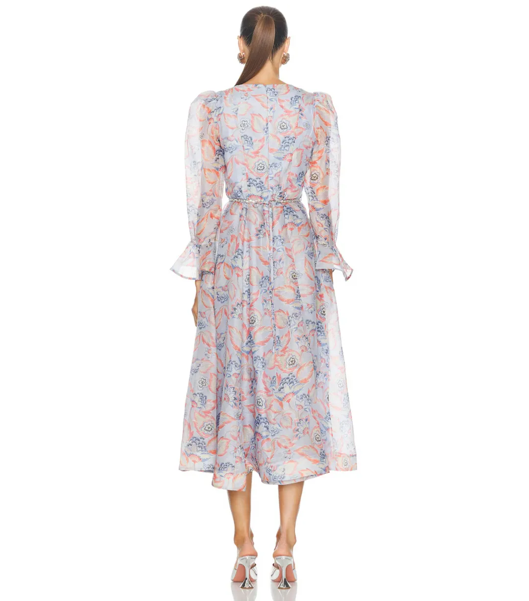 Zimmermann Eden Long Sleeve Midi Dress in Sapphire Eden Size 3 / AU 14 for rent on The Volte - main image