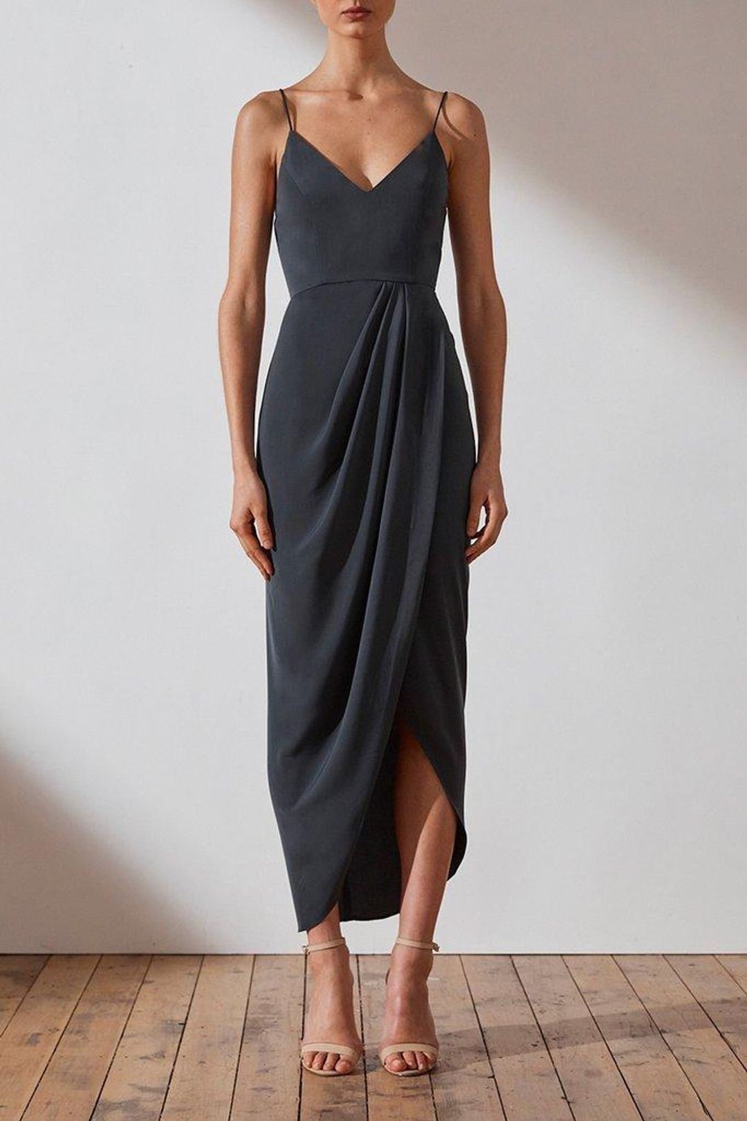 Shona Joy Core Cocktail Dress in Charcoal Size 12 for rent on The Volte - main image