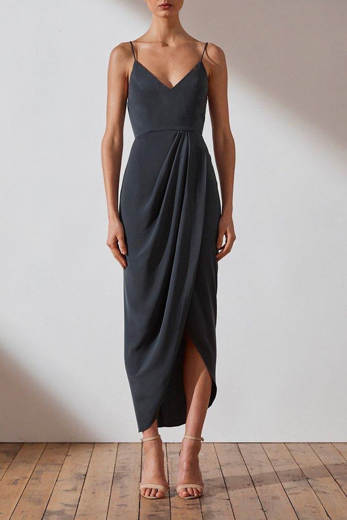 Shona Joy Core Cocktail Dress in Charcoal Size 12 for rent on The Volte - main image