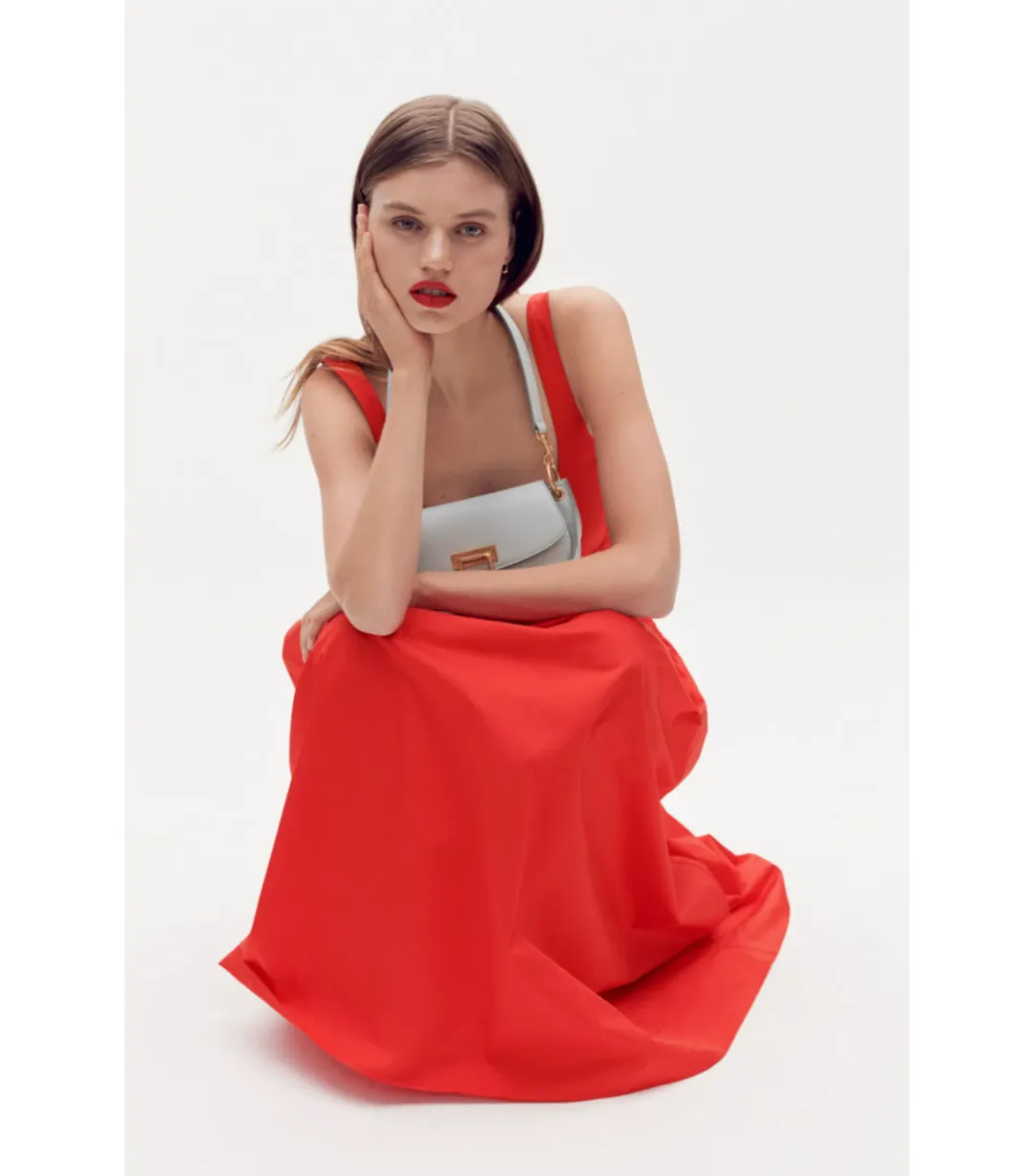 Oroton Tie Back Sundress Poppy Red Size AU 8  for rent on The Volte - main image