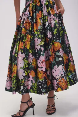 Aje Gabrielle Plunge Midi Dress Midnight Floral Size AU 10  for rent on The Volte - image 4