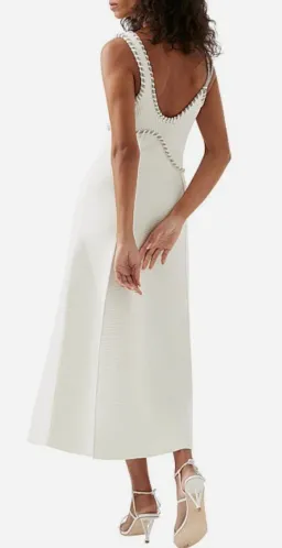 Aje Carve Abstract Knit Dress - White - Size S for rent on The Volte - image 4