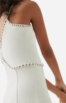 Aje Carve Abstract Knit Dress - White - Size S for rent on The Volte - image 3