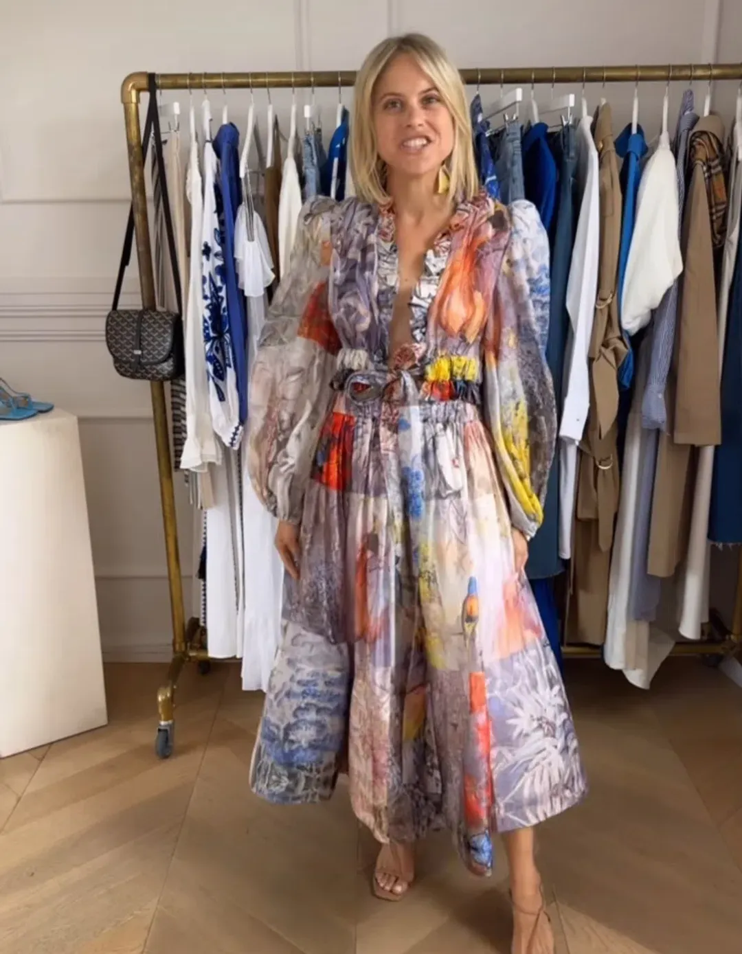 Zimmermann Botanica Crop Bodice Top and Midi Skirt Set Book Print Size 0 / AU 8 for rent on The Volte - main image