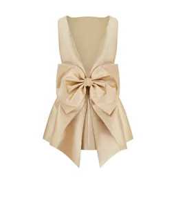 The Ultimate Muse Bow Detail Mini Dress Gold Size 10 for rent on The Volte - image 4
