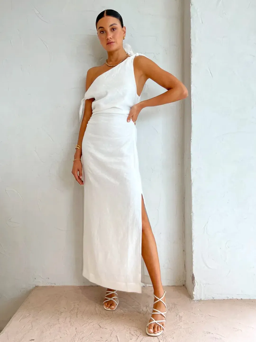 Sir the Label Bettina Off Shoulder Dress Ivory Size 2/10 for rent on The Volte - main image