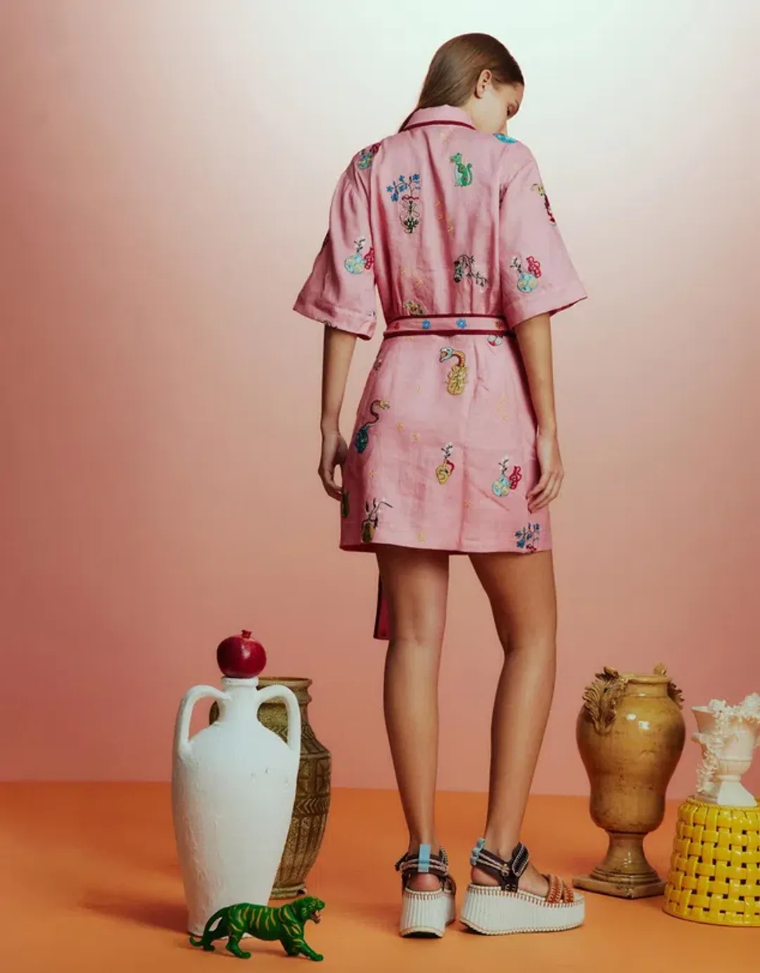 Alemais Timmy Embroidered Mini Dress Size 6  for rent on The Volte - main image