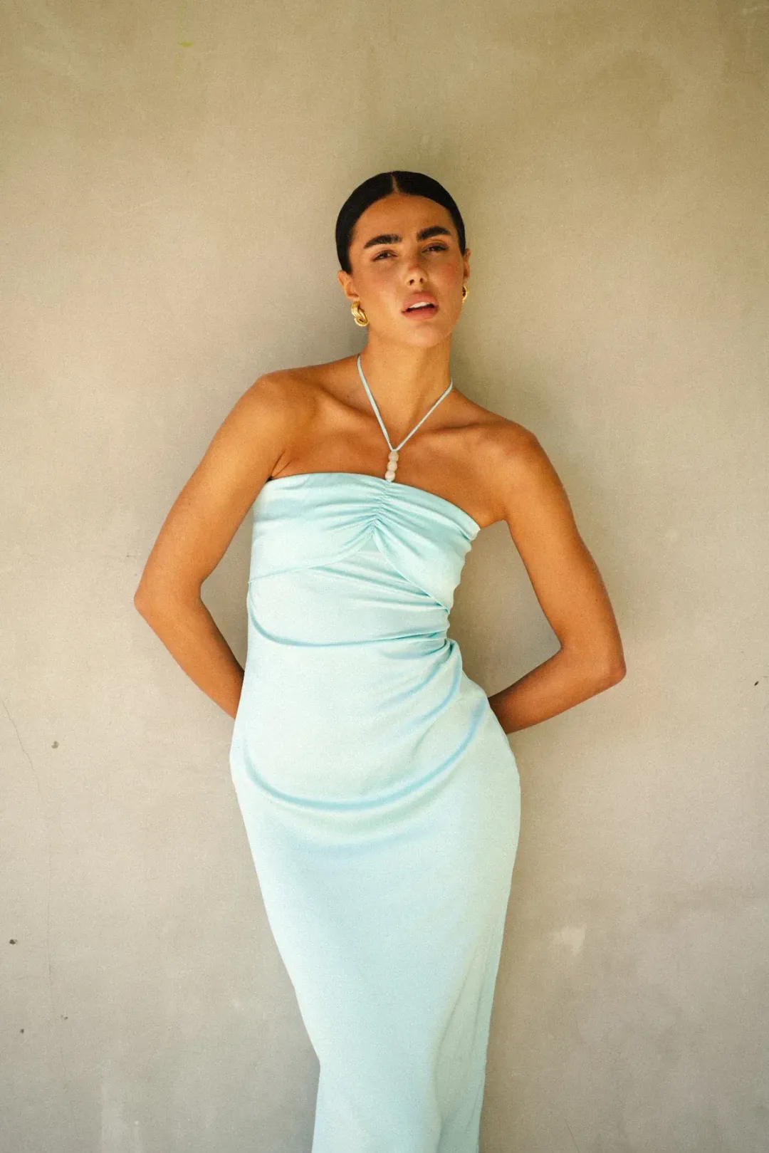 Hntr The Label Rae Maxi Dress Aqua Size 8 for rent on The Volte - main image