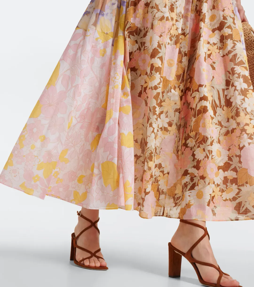 Zimmermann Pop Puff Sleeve Maxi Dress Spliced Size 0 / AU 8 for rent on The Volte - main image